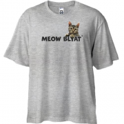 Футболка Oversize з написом "Meow blyat" і котом