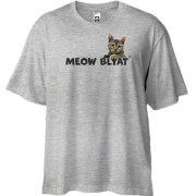 Футболка Oversize с надписью "Meow blyat" и котом