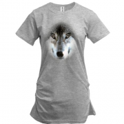 Подовжена футболка з мордою вовка