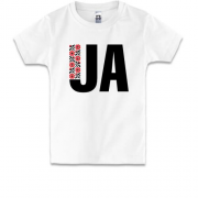 Детская футболка с надписью UA в стиле вышиванки