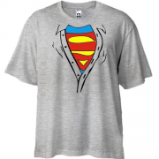 Футболка Oversize с расстегнутой рубашкой Superman