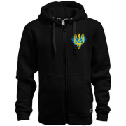Толстовка на молнии с гербом Украины (стилизованный под краску) 2
