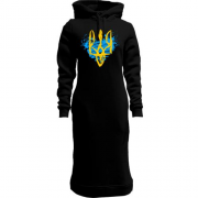 Женская толстовка-платье с гербом Украины (стилизованный под краску) 2