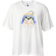 Футболка Oversize с совой в вязаной шапке
