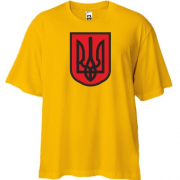 Футболка Oversize с красно-черным гербом Украины