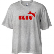 Футболка Oversize с надписью "Meow" в стиле Пума