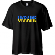 Футболка Oversize Ukraine (жовто-синій напис)