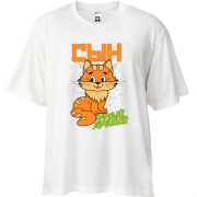 Футболка Oversize с котенком Самый лучший сын