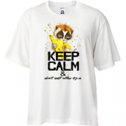 Футболка Oversize Keep calm and do not eat after 6 pm з мавпочкою