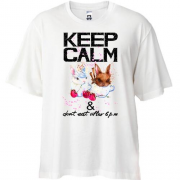 Футболка Oversize Keep calm and don't eat after 6 pm с зайчиками