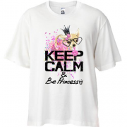 Футболка Oversize з собачкою "Keep calm and be princess"