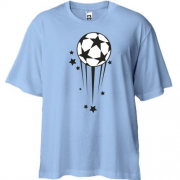 Футболка Oversize с футбольным мячом и звёздами