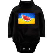 Детское боди с длинным рукавом Херсон (флаг Украины и кусочек арбуза)