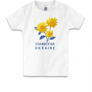 Детская футболка Stand For Ukraine (пиксельные цветы)