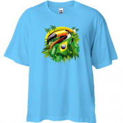 Футболка Oversize з бразильським папугою