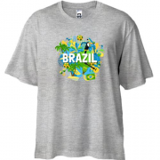 Футболка Oversize с бразильским колоритом и надписью "brazil"