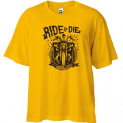 Футболка Oversize з мотоциклом "ride or die"