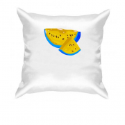 Подушка с желто-синим арбузом