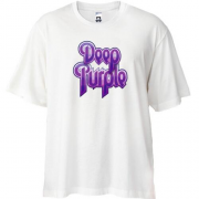 Футболка Oversize Deep Purple (фіолетовий логотип)