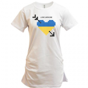 Туника Love Ukraine (желто-синее пиксельное сердце)