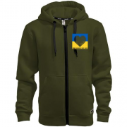 Толстовка на молнии From ukraine with love (сердце на фоне флага)