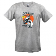 Футболка с винтажным мото "Born to Ride"