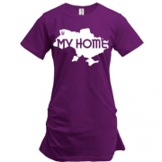 Подовжена футболка з мапою "My HOME"