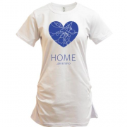 Подовжена футболка з серцем "Home  Дніпро"