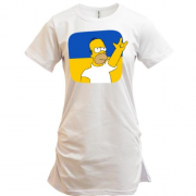 Подовжена футболка "Гомер - Україна - рок-н-ролл"