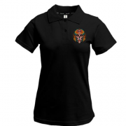 Жіноча футболка-поло "Дівчина з гримом черепа"