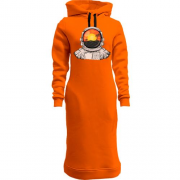 Женская толстовка-платье с космонавтом "Отражение"