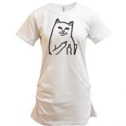 Подовжена футболка з милим котиком :)