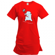 Подовжена футболка з ведмедиком "Скажи паляниця"