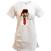 Подовжена футболка з мавпою що курить трубку