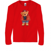 Дитяча футболка з довгим рукавом зі стильним ведмедиком