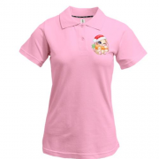 Жіноча футболка-поло "Новорічний зайченя"