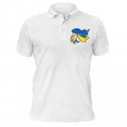 Футболка поло с флагом Украины в руке