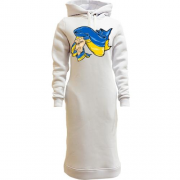 Женская толстовка-платье з прапор України в руці