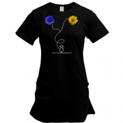 Подовжена футболка "Квіти свободи"
