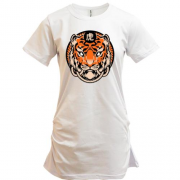 Подовжена футболка "Тигр з ієрогліфом"