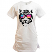 Подовжена футболка "Тигр в окулярах"