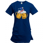 Подовжена футболка "2 пива та лимончик на хвилі"