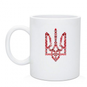 Чашка з гербом в українських орнаментах