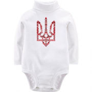 Детское боди LSL с гербом в украинских орнаментах