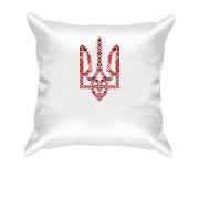 Подушка с гербом в украинских орнаментах