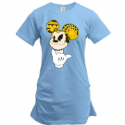 Подовжена футболка с крутым Микки Маусом
