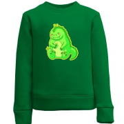 Детский свитшот с добрым зелёным драконом