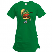 Подовжена футболка з гамбургером "HI"
