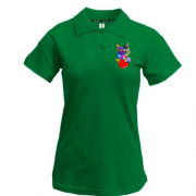 Жіноча футболка-поло "Котик в стилі поп-арт"