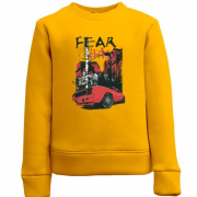 Детский свитшот c машиной и надписью "Fear this"